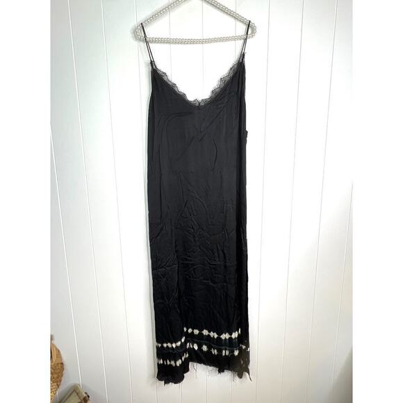 One Teaspoon Delirious Slip Dress in Black with Tie Dry Hem NWT Size XL - Picture 1 of 10
